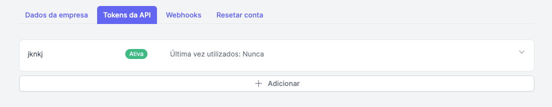 Adicionar chave de API