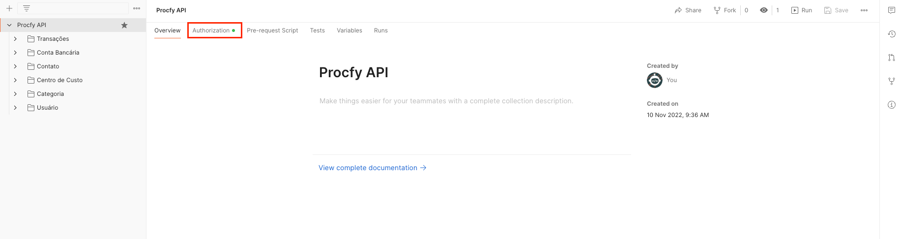 Adicionar chave de API
