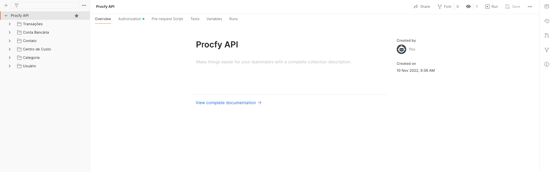 Adicionar chave de API
